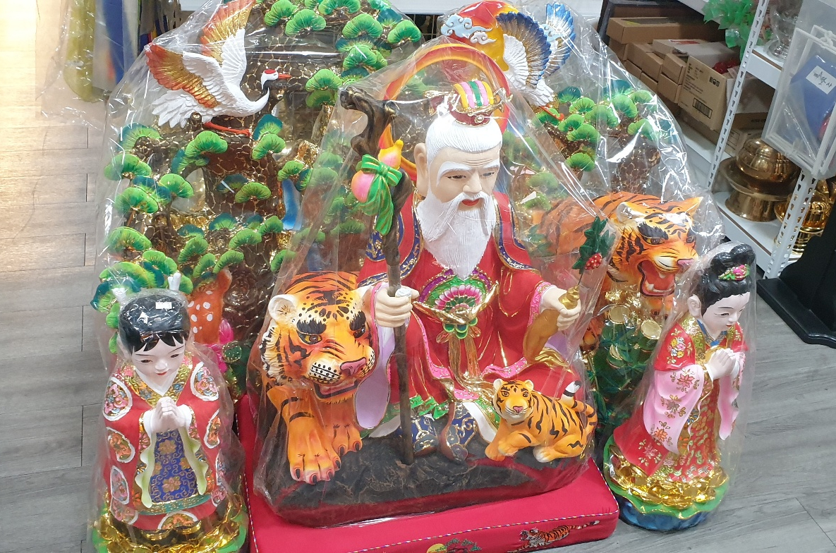 산신 동자동녀 십장생 병풍세트