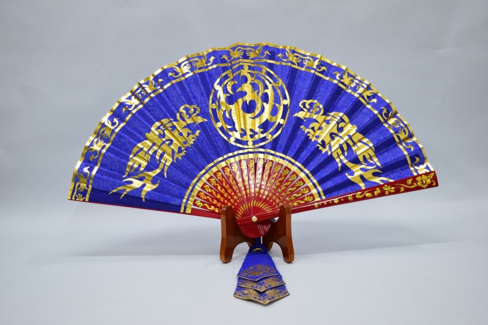 꽃가라 삼족오 부채 6색