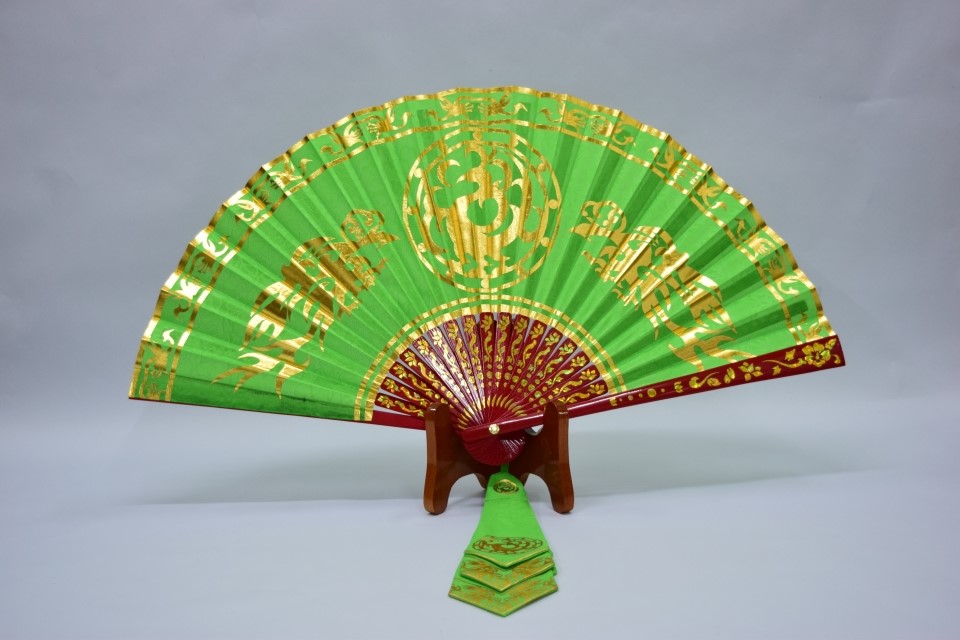 꽃가라 삼족오 부채 6색