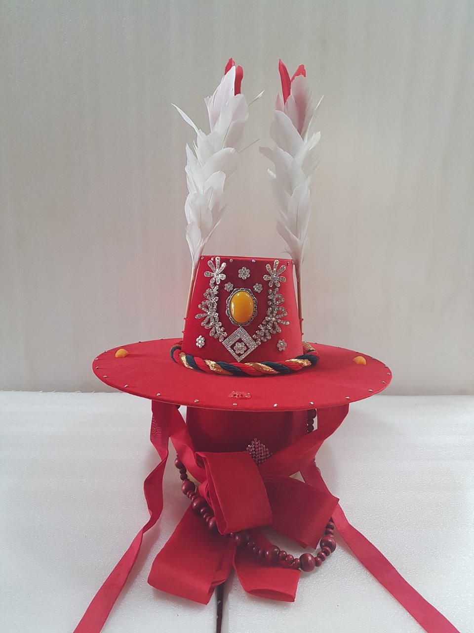 홍색 산신 모자