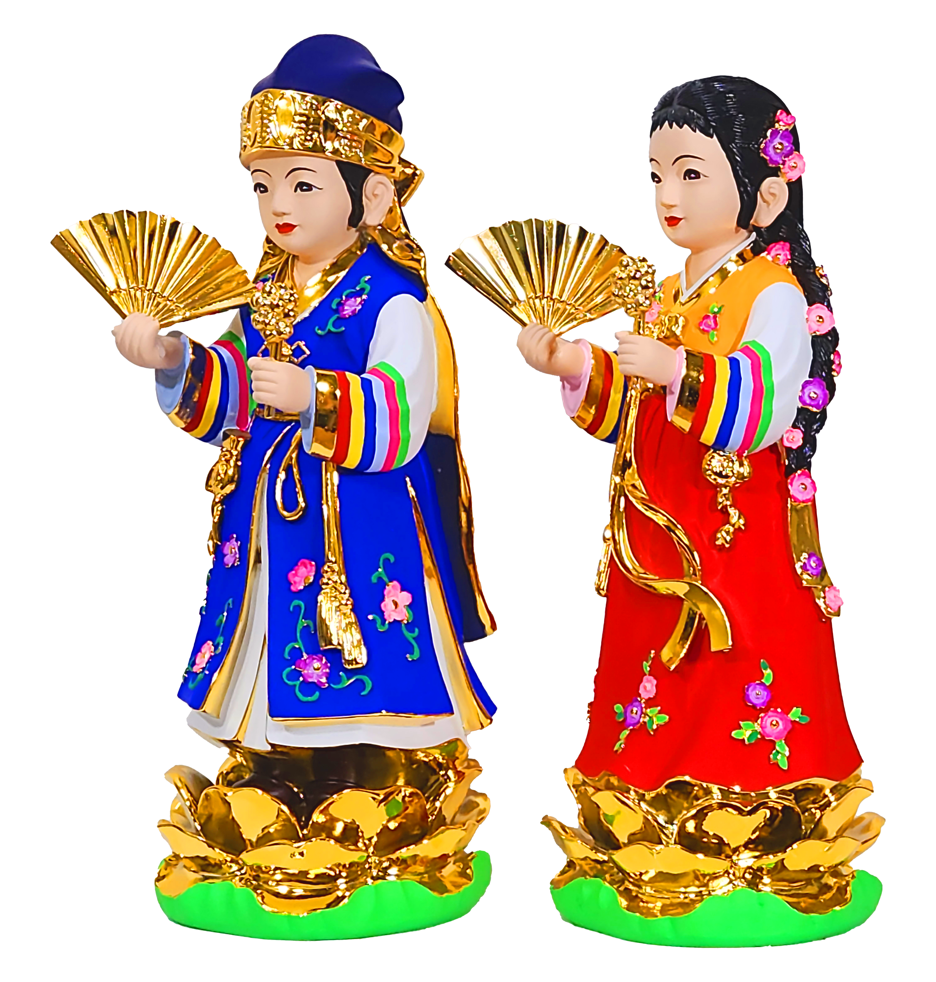 2자 부채 동자 세트