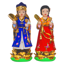 2자 부채 동자 세트