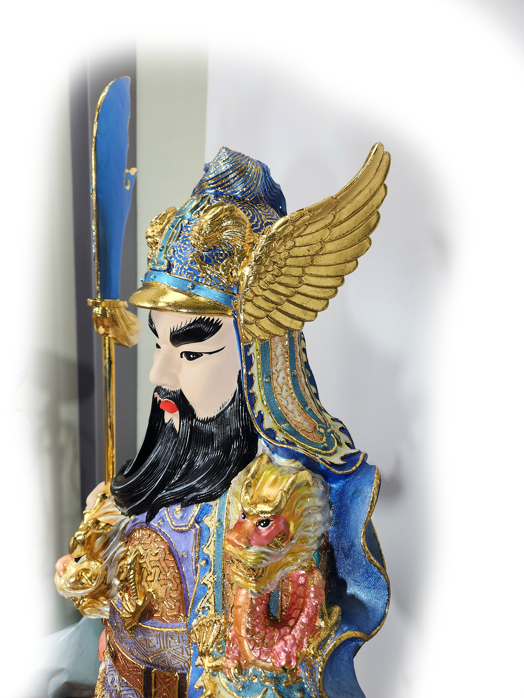 4자 삼베칠보 청색 장군