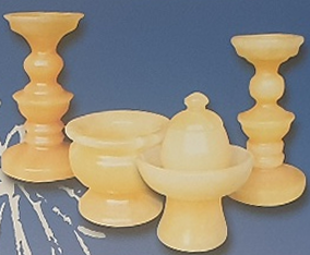 황옥 촛대 세트 15cm